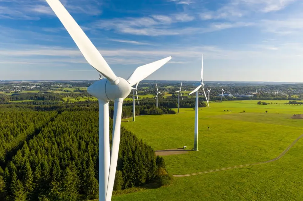 Wind turbines generating renewable energy